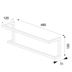Sealskin Carré Handdoekrek 48 Cm Zwart -Pro Badkamer Verkoop 123 1032