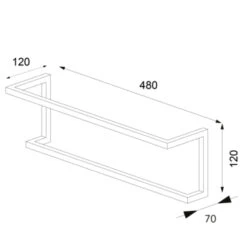 Sealskin Carré Handdoekrek 48 Cm Zwart -Pro Badkamer Verkoop 123 1033