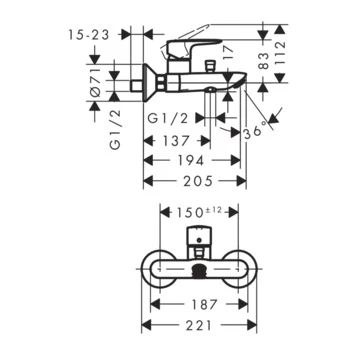 Hansgrohe Mysport Badkraan 2 Hansgrohe Mysport Badkraan - Afbeelding 2