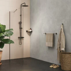 Tiger Hoekdouchemand Cooper 21 Cm RVS/zwart -Pro Badkamer Verkoop 123 1554