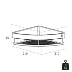Tiger Hoekdouchemand Cooper 21 Cm RVS/zwart -Pro Badkamer Verkoop 123 1557