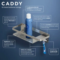 Tiger Douchemand Met Haak Caddy Rvs -Pro Badkamer Verkoop 123 1564