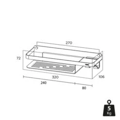 Tiger Douchemand Met Haak Caddy Rvs -Pro Badkamer Verkoop 123 1565