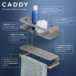 Tiger Douchemand Met Handdoekhouder Caddy Rvs -Pro Badkamer Verkoop 123 1583