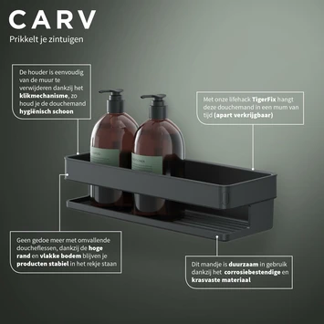 Tiger Douchemand Carv 28 Cm Zwart 7 Tiger Douchemand Carv 28 Cm Zwart - Afbeelding 7