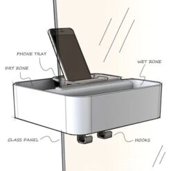 Tiger Douchemand Voor Douchewand 2-store Wit -Pro Badkamer Verkoop 123 1620