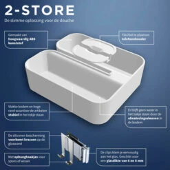 Tiger Douchemand Voor Douchewand 2-store Wit -Pro Badkamer Verkoop 123 1625