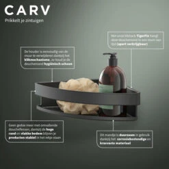 Tiger Hoekdouchemand Carv 21 Cm Zwart -Pro Badkamer Verkoop 123 1646