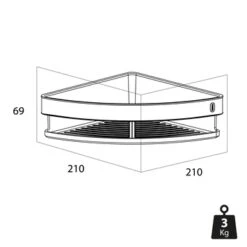 Tiger Hoekdouchemand Carv 21 Cm Zwart -Pro Badkamer Verkoop 123 1647