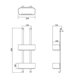 Tiger Doucherek Ophangbaar 2-store 25cm Wit -Pro Badkamer Verkoop 123 1665