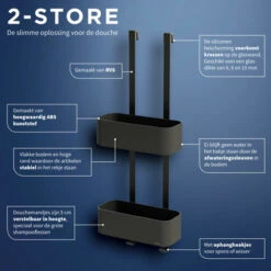 Tiger Doucherek Ophangbaar 2-store 25cm Zwart 12 Tiger Doucherek Ophangbaar 2-store 25cm Zwart -Pro Badkamer Verkoop 123 1671
