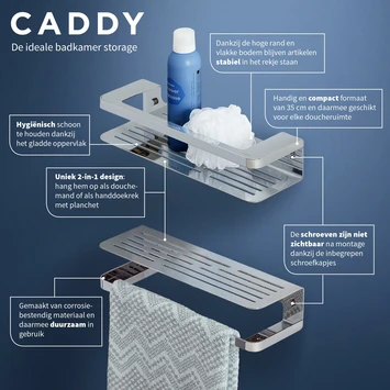 Tiger Caddy Douchemand / Handdoekrek 35 Cm 2 Tiger Caddy Douchemand / Handdoekrek 35 Cm - Afbeelding 2