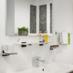 Tiger Bekerhouder Zenna Hangend Met Beker Chroom/Wengé -Pro Badkamer Verkoop 123 1809