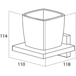 Tiger Bekerhouder Zenna Hangend Met Beker Chroom/Wengé -Pro Badkamer Verkoop 123 1812