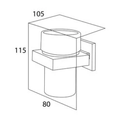 Tiger Bekerhouder Items Hangend Met Beker Chroom -Pro Badkamer Verkoop 123 1817
