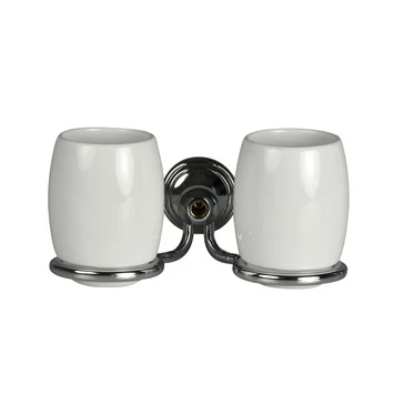 Haceka Dubbele Bekerhouder Allure Met Bekers Chroom 1 Haceka Dubbele Bekerhouder Allure Met Bekers Chroom