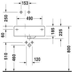 Duravit Wastafel Scola Rechts 61.4x45.9x22.4 Cm -Pro Badkamer Verkoop 123 2251