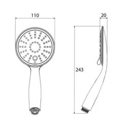 Tiger Handdouche Splash Tossa Ø11 Cm 3 Standen -Pro Badkamer Verkoop 123 2413