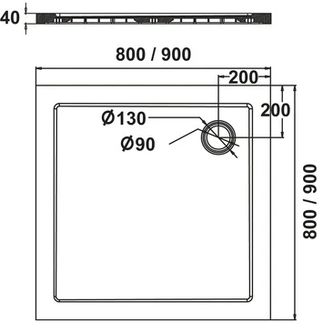 Sealskin Douchebak Fusion Vierkant Inbouw 80x80x4 Cm 2 Sealskin Douchebak Fusion Vierkant Inbouw 80x80x4 Cm - Afbeelding 2