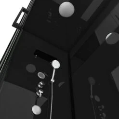 Aurlane Douchecabine Met Schuifdeur Black Mirror 2 Rechthoek Zwart 80x110 Cm -Pro Badkamer Verkoop 123 2679