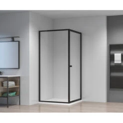 Atlantic Roan Douchewand En -deur 90x90x190cm Zwart -Pro Badkamer Verkoop 123 2712