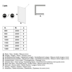 Sealskin Inloopdouche I AM A3 118x200 Cm Chroom -Pro Badkamer Verkoop 123 2776
