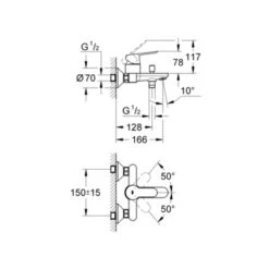 Grohe Badkraan Start Edge Chroom 15 Cm -Pro Badkamer Verkoop 123 278