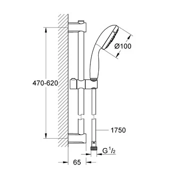 Grohe Doucheset Vitalio Start Met Glijstang 3 Douchestanden 2 Grohe Doucheset Vitalio Start Met Glijstang 3 Douchestanden - Afbeelding 2