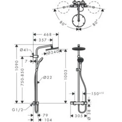 Hansgrohe Regendouche MySelect S 240 Rond Met Thermostatische Douchekraan En Handdouche 5 Hansgrohe Regendouche MySelect S 240 Rond Met Thermostatische Douchekraan En Handdouche -Pro Badkamer Verkoop 123 2891