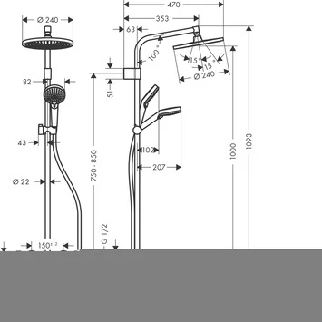 Hansgrohe Regendouche Crometta S240 Met Thermostatische Kraan Incl. Gratis JBL Speaker 2 Hansgrohe Regendouche Crometta S240 Met Thermostatische Kraan Incl. Gratis JBL Speaker - Afbeelding 2