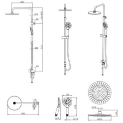Tiger Regendoucheset Akcent Zwart Messing -Pro Badkamer Verkoop 123 3152