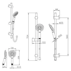 Tiger Doucheset Akcent 3 Straalstanden Zwart/messing -Pro Badkamer Verkoop 123 3170