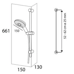 Tiger Doucheset Splash Termini Met Glijstang 6 Douchestanden -Pro Badkamer Verkoop 123 3176