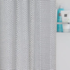 Sealskin Douchegordijn Wave Polyester 180x200 Cm Zwart -Pro Badkamer Verkoop 123 3355