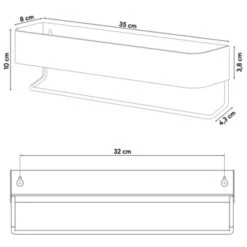 Sealskin Brix Wandrek Met Handdoekrek 35 Cm Wit -Pro Badkamer Verkoop 123 34
