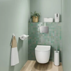 Tiger Toiletborstelhouder TESS Met Opbergfunctie Vrijstaand En Swoop Borstel Flexibel Wit/lichtgrijs -Pro Badkamer Verkoop 123 3419