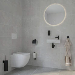 Marho Toiletrolhouder Luxor Met Klep Zwart -Pro Badkamer Verkoop 123 3469