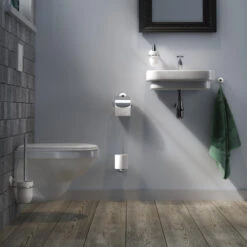 Tiger Toiletrolhouder Ivy Chroom/wit Met Klep -Pro Badkamer Verkoop 123 3590