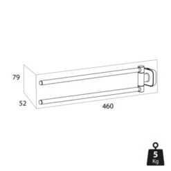 Tiger Cooper Handdoekhaak Groot RVS Geborsteld / Zwart -Pro Badkamer Verkoop 123 3639