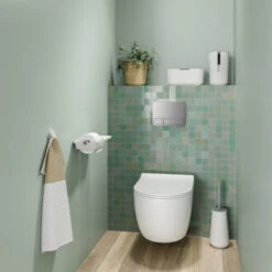 Tiger Toiletrolhouder TESS Met Planchet Wit/lichtgrijs -Pro Badkamer Verkoop 123 3744