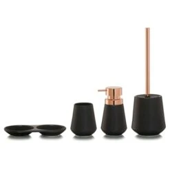 Sealskin Toiletborstelhouder Conical Porselein Zwart -Pro Badkamer Verkoop 123 3887