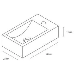 Differnz Fonteinset Cheops Grijs Natuursteen 40x23x11 Cm -Pro Badkamer Verkoop 123 4119