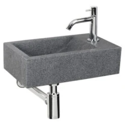 Differnz Fonteinset Cheops Grijs Natuursteen 40x23x11 Cm -Pro Badkamer Verkoop 123 4122