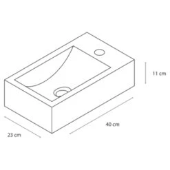 Differnz Fonteinset Cheops Grijs Natuursteen 40x23x11 Cm -Pro Badkamer Verkoop 123 4127