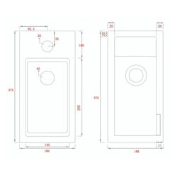 Differnz Fonteinset Helios Wit 36x18x8 Cm -Pro Badkamer Verkoop 123 4134