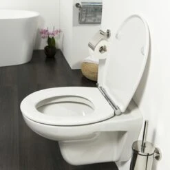 Tiger WC Bril Boston Wit/Chroom Kunststof Met Softclose -Pro Badkamer Verkoop 123 4332
