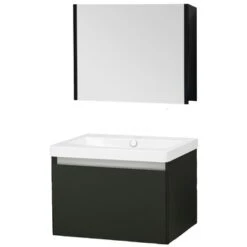 Stripe Badmeubelset Hoogglans Zwart 60 Cm