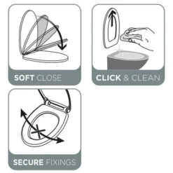 Tiger WC Bril Amadora Zwart Kunststof Met Softclose -Pro Badkamer Verkoop 123 4467