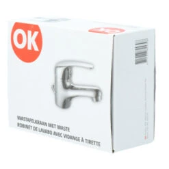 OK Wastafelkraan Met Hendel En Waste Chroom 23 OK Wastafelkraan Met Hendel En Waste Chroom -Pro Badkamer Verkoop 123 4708