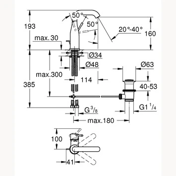 GROHE Wastafelkraan Essence M-size Met Hendel En Waste Supersteel 4 GROHE Wastafelkraan Essence M-size Met Hendel En Waste Supersteel - Afbeelding 4